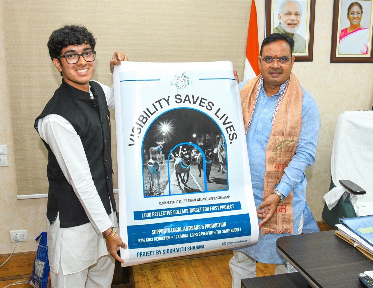 Chief Minister Bhajan Lal Sharma launching the Eco Reflect poster