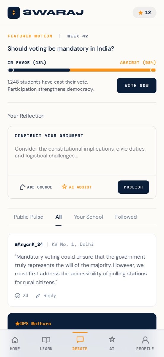 The Swaraj Debate Arena