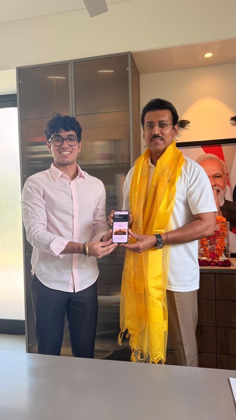 Presenting Swaraj to Col Rajyavardhan Singh Rathore